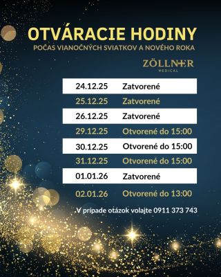 Milí klienti, pre lepšiu orientáciu vám prinášame naše otváracie a expedičné hodiny počas VIANOČNÝCH SVIATKOV A NOVÉHO...